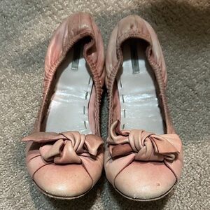 Miu Miu Pink Knotted Ballet Flats